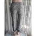 Lotus Pattern Harem Pants with Elasticated Waist/Legs by Red - Size 6/30/XS - Very Good Condition