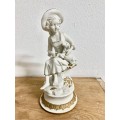 #51 Bisque figurine of girl with lamb