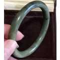Vintage Spinach Green Jade Chinese Solid Bangle