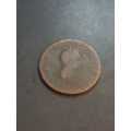 1806 Britain Half penny. Date worn off.