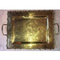 Vintage decorative brass tray
