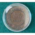 1916 ONE HALF PENNY. SCARCE