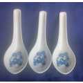3 x Chinese soup spoons