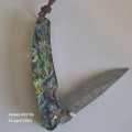 Beautiful Folding Knife - Damascus Steel and Mother of Pearl