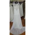 Low Back Mermaid Wedding Dress Ivory Size 28/30