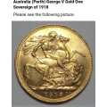 King George Australia Perth Gold Sovereigin 1918