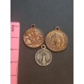 3 x Coin type pendants