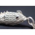 Articulated Fish Silver Pendant