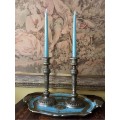 Vintage decorative candlesticks with floral design
