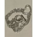 Bracelet Silver double wrap heart
