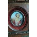 Miniature Portrait Painting of a Young Woman French in Style