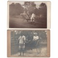Antique Cabinet Card Photographs of Rickshaws - Durban March 1897