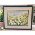 Framed watercolour painting