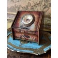 Decoupage jewellery box with clock