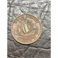 1960 half penny coin