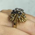 Vintage 18ct Yellow and White Gold Cluster Design Ring