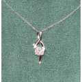 Necklace Sterling Silver 925 1 Karat Moissanite Diamond Geometric Classic Pendant