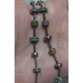 Vintage Unique Choker Chain Necklace with Multicolour Stone Insets