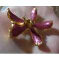 Vintage Beautiful Fuchsia Orchard Dipped Brooch and Pendant