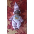 VINTAGE  MINIATURE  AFRICAN CHUBBY BABY DOLL - 13 CM - RARE FIND