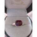 Thomas Sabo Sterling Silver And Checkerboard Cut `Ruby` Ring
