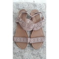 Pastel Pink Strappy Sandals by Miladys  -  LIKE NEW