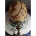 Vintage Hand Painted Ostrich Egg on Stand