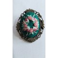 Embroidered Rococo Style Brooch