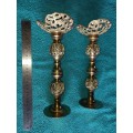 Vintage Pair of brass candle sticks