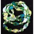 Vintage Murano Art Glass Beads Long Necklace