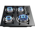 Aruif Built-In Tempered Glass Countertop 4 Burner Gas Hob 600mmx510mm