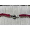 Gorgeous Natural Faceted Ruby Beads Necklace with Large Freshwater Pearl Charm