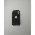 Silicone Back Cover for iPhone 11 with logo hole and camera cut out Black