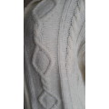 CABLE  KNITTED  ZIPPER UP LOOSE CARDIGAN  CASUAL LONG SLEEVE
