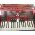 Accordian, Scandalli  96 bass in case with old music sheets