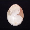 Beautiful Vintage Large Genuine Coral Carved Cameo
