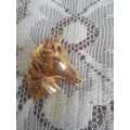 FASHION JEWELLERY: VINTAGE 1940`S ROSE GOLD PLATED HORSE HEAD BROOCH