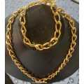 Gold Plated Chain and Bracelet Set