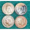 1942 UNION FARTHINGS. 4 AVAILABLE
