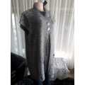 Charcoal Ladies Tunic with Capped Sleeves By Miladys  - New - 14/38/XL