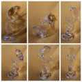 Small hand blown clear glass penguin and dolphin figurines art glass