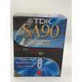 TDK SA 90 High Bias Cassette Tapes  Brand New, Sealed 8-pack