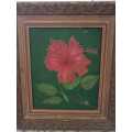 Framed Hibuscus Painting by GJC