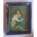 Vintage Artist and daughter print framed by Haigh & Sons