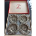 Nickel-silver Ashtray set from Holland in Original box