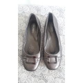 FLAT STUNNING METAL COLOURED SHOES BY MILADYS