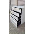 5 Drawer White Filing Cabinet with keys.