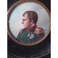 Antique 19thc Miniature Portrait Of Napoleon Bonaparte