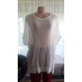 KNITTED SNOW WHITE  SUMMER TOP BY MILADYS  - LIKE NEW