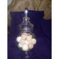 Wow  glass container with bath balls